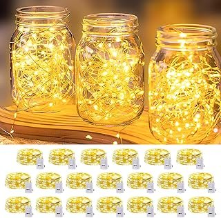 20 Pack LED Fairy Lights Battery Operated,3 Features Blinking Slowly Bli...