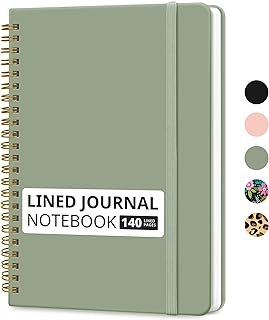 Lined Spiral Journal Notebook for Women & Men, 140 Pages, College Ruled ...
