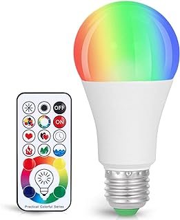 SUNNEST LED Color Changing Light Bulb, 820LM Dimmable E26 10W RGBW, Mood...