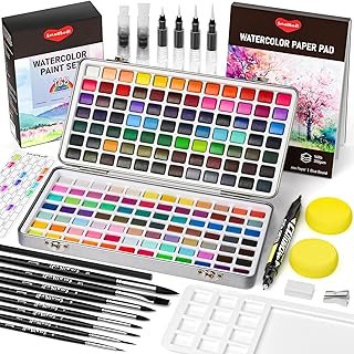 Watercolor Paint Set 168 Colors Including Metallic, Watercolor Kit with ...