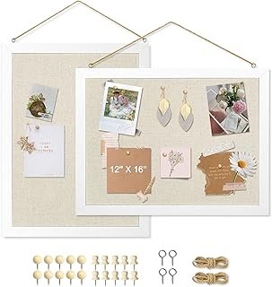 2-Pack Double-Sided Cork Board with Linen, 16