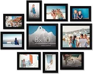 Americanflat Set of 10 Picture Frames with Shatter-Resistant Glass - Gal...