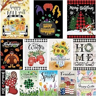 Pating Seasonal Garden Flags Set of 12 Double Sided 12 x 18 Inch, Small ...