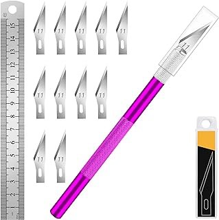 DIYSELF 1 Pcs Craft Hobby Knife Exacto Knife with 11 Pcs Stainless Steel...