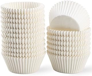 Caperci Standard White Cupcake Liners 500 Count, No Smell, Food Grade & ...