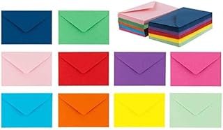Purple Q Crafts 60 Mini Envelopes 10 Assorted Colors,Gummed closure, Gif...