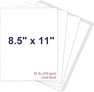 White Cardstock 8.5 x 11, 230gsm Cover Cardstock Paper, 85 Lb Heavy Card...