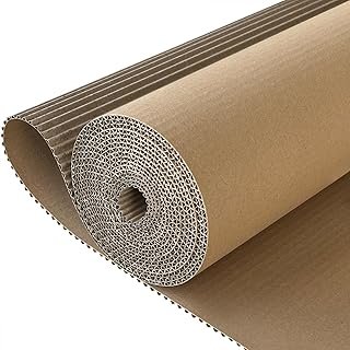 Corrugated Cardboard Roll, 17 x 197 Inches Thicker Wider Corrugated Pape...