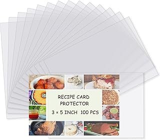 Recipe Card Protectors, Recipe Card Covers Index Card Sleeves Protect Re...