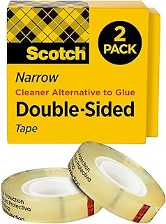 Scotch Double Sided Tape, 1/2 in x 500 in, Permanent, 2 Boxes/Pack (665-2)