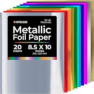 Hygloss Metallic Foil Paper - 20 Sheets 10 Assorted Metallic Foil Paper ...