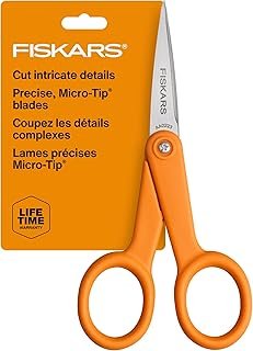 Fiskars Premier No. 5 Micro-Tip Orange-Handled Fabric Scissors - Double ...