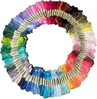Friendship Bracelet String 50 Skeins Rainbow Color Embroidery Floss Cros...