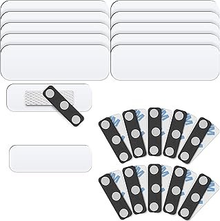 Mifflin-USA - Blank Name Tags with Magnetic Backing - 10 Pack, 1” x 3” -...