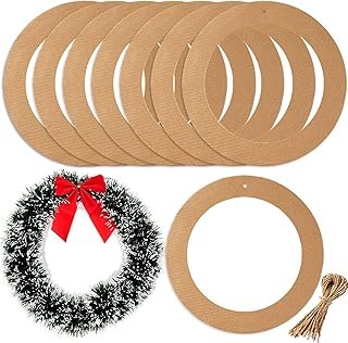 20 Pieces Large Hanging Round Wreaths 12Inch Cardboard Wreath Rings for ...