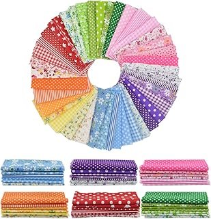 9.8X 9.8 42Pcs Cotton Print Fabric Bundle Squares Pre-Cut Multicolor Des...