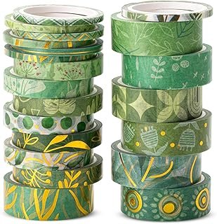 Mr. Pen- Washi Tape Set, 21 Rolls, Greenery Summer Design, Decorative Ta...