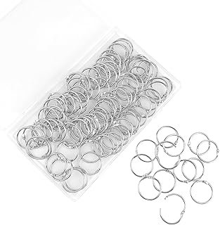 Loose Leaf Binder Office Book Rings 1-Inch（100 Pack）, with Metal Nickel ...