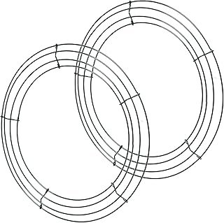 KBHOME 2 Pieces 14 inch Metal Wire Wreath Form Frame Dark Green Ring for...