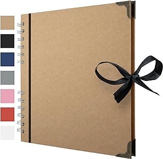 Bstorify Scrapbook Album 60 Pages (8 x 8 Inch) Brown Thick 200gsm Kraft ...