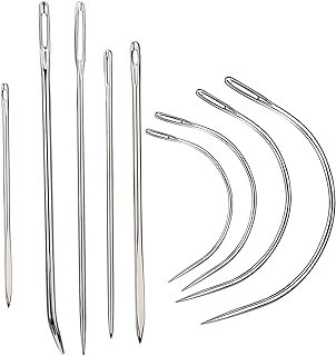 9 Pcs Heavy Duty Hand Sewing Needles Kit,Leather Sewing Needles with 5 L...