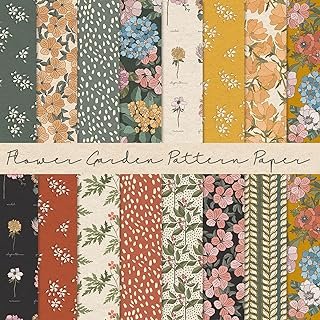 Whaline 30 Sheets Flower Garden Pattern Paper Vintage Botanic Scrapbook ...