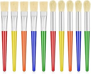 Anezus Large Chubby Paint Brushes Round and Flat Preschool Paint Brushes...
