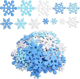 Snowflake Foam Stickers, 120pcs Foam Snowflake Stickers Self-Adhesive Sn...