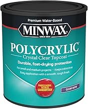 Minwax 63333 Clear Polycrylic Water-Based Protective Finish Satin, Quart...