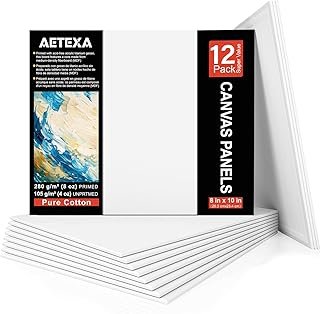 Canvases for Painting 8x10 Inch, Canvas Bulk Pack of 12, 8 oz Primed Can...