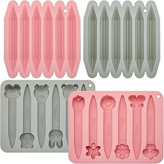 Tessco for you 4 Pack Assorted Crayon Molds Cavity 3D Crayon Silicone Mo...