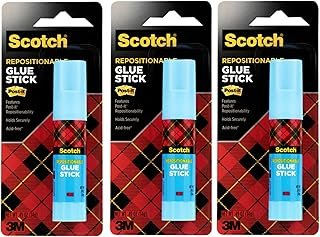 Removable Restickable Glue Stick, .49oz, Repositionable Stick (3-Pack)