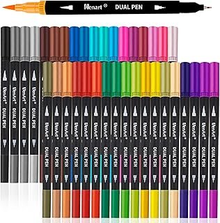 Dual Markers Brush Pens, 36 Fine Point Art Marker, Double Tip Colored Pe...