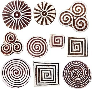 Royal Kraft Wooden Stamps for Block Printing on Saree Border, Textile, C...