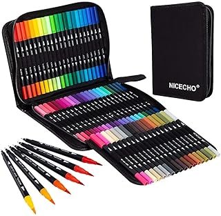 Art Markers Dual Brush Pens for Coloring, 60 Artist Colored Marker Set, ...