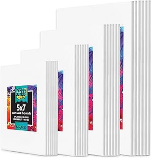 KEFF 24-Pack Canvas for Painting, 6 of 5x7, 8x10, 9x12,11x14 Painting Ca...