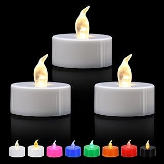KOABY 12/24/50/100/200/400 Pack LED Tea Lights, Flickering Warm White Li...