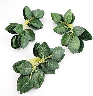 Floroom Artificial Green Leaves 35pcs Bulk Faux Silk Greenery Fake Rose ...