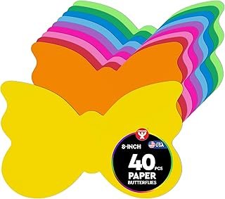 Hygloss Butterfly Shape Paper Cut-Outs for Arts & Crafts-Many Creative U...