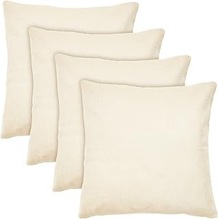 Juvale Canvas Covers for Throw Pillows - 17 x 17 in, Cream, Pack of 4, C...