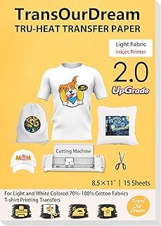 TransOurDream Upgraded Iron on Heat Transfer Paper for T Shirts (8.5x11'...