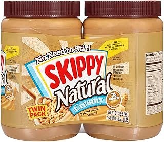 SKIPPY Natural Creamy Peanut Butter Spread Twin Pack 2-Pack, 5 LB
