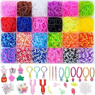 XKDOUS 24 Colors Rubber Band Bracelet Kit, Rubberband Bracelet Making Ki...