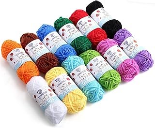 LEMESO 12 x 15g Acrylic Yarn for Crocheting Soft Crochet Thread for Craf...