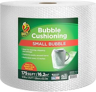 Duck Brand Small Bubble Cushioning Wrap for Moving & Shipping - 175 FT B...