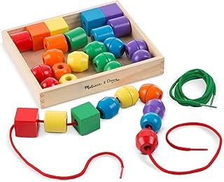 Melissa & Doug Primary Lacing Beads - Educational Toy with 30 Wooden Bea...