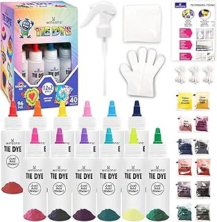 12 Colors Tie Dye Kit, Tie Dye Set for Kids, Pre-Filled Tye Dye Bottles,...