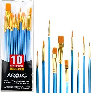 Acrylic Paint Brush Set, 1 Packs / 10 pcs Watercolor Brushes Painting Br...