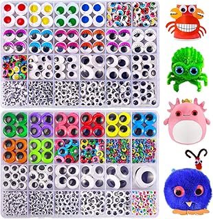Neng-Q 2500PCS Googly Eyes, 48 Styles Googly Eyes Self Adhesive for Craf...