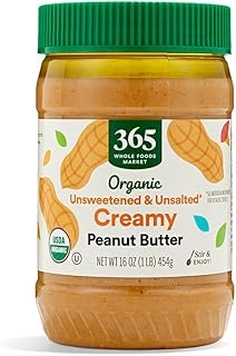 365 by Whole Foods Market, Organic Creamy Peanut Butter, Unsweetened & U...